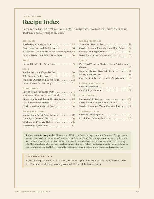 A recipe page